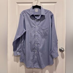 Brooks Brothers 1818 Regent Fit Men’s Button Down Dress Shirt Blue Size 17 - 33